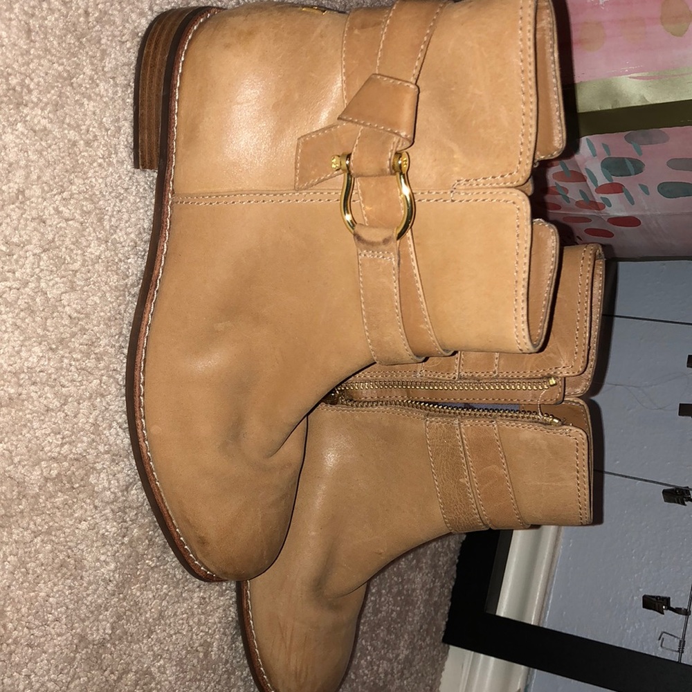 Tan Sperry booties